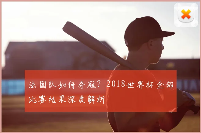 法国队如何夺冠?2018世界杯全部比赛结果深度解析
